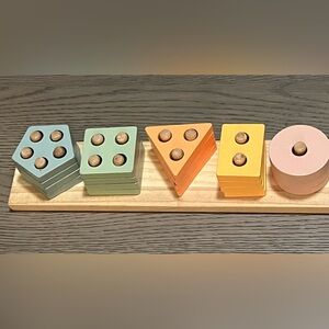 GOPO TOYS Montessori Toys Toddler Wooden Shape Sorter Stacking Blocks Toy EUC